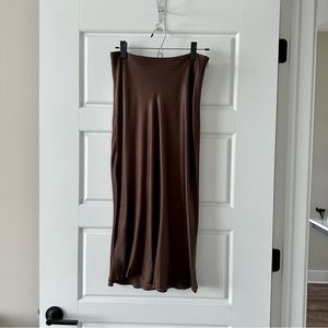 & Other Stories A-Line Slip Silk Midi Skirt